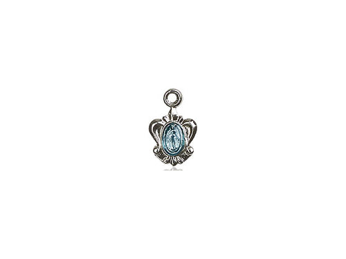 Sterling Silver Miraculous Pendant on an 18-Inch Sterling Silver Light Curb Chain