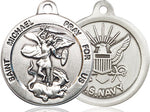 Sterling Silver St. Michael the Archangel Navy Medal 7/8"