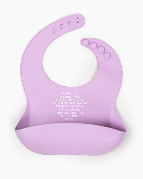 Meal Blessing Silicone Bib: Powder Blue