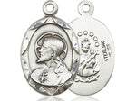 Sterling Silver Scapular Medal 3/4"