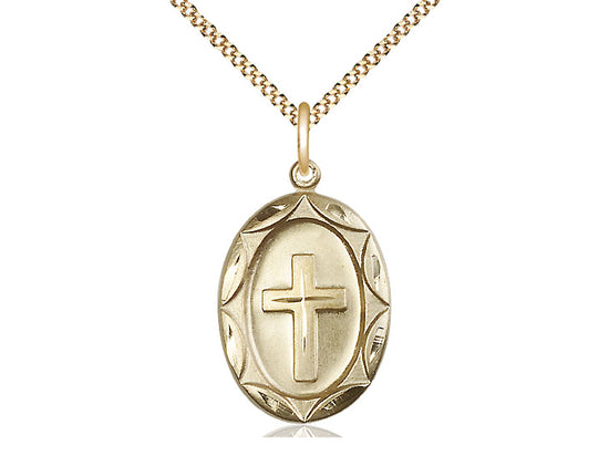 14kt Gold Filled Cross Pendant on a Gold Filled Chain