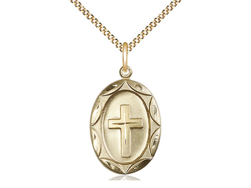 14kt Gold Filled Cross Pendant on a Gold Filled Chain