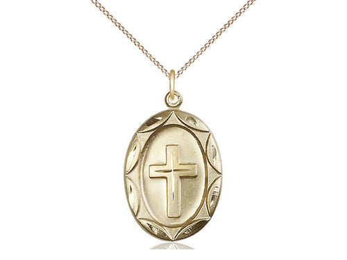 14kt Gold Filled Cross Pendant on a Gold Filled Chain
