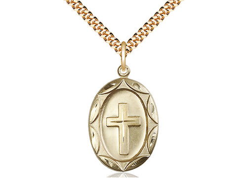 14kt Gold Filled Cross Pendant on a Gold Filled Chain