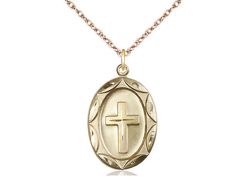 14kt Gold Filled Cross Pendant on a Gold Filled Chain