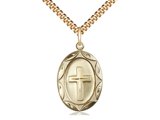 14kt Gold Filled Cross Pendant on a Gold Filled Chain