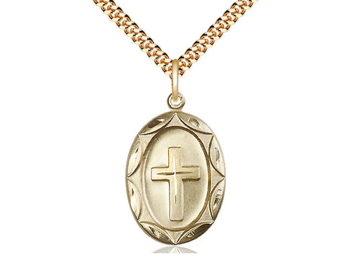 14kt Gold Filled Cross Pendant on a Gold Filled Chain