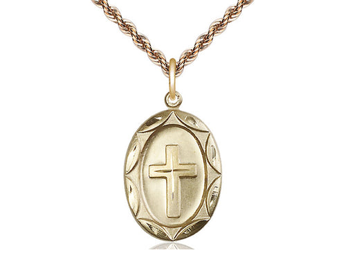 14kt Gold Filled Cross Pendant on a Gold Filled Chain