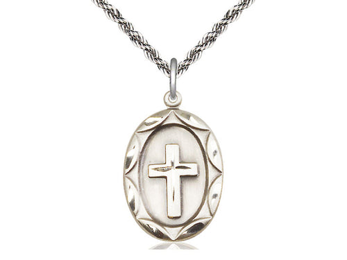 Sterling Silver Cross Pendant on a Sterling Silver Chain