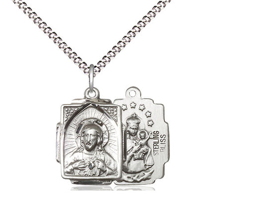 Sterling Silver Scapular Pendant (5/8 x 1/2")