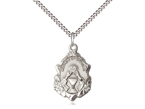 Mother Of Priest Sterling Silver Medal (5/8") with 18" chain