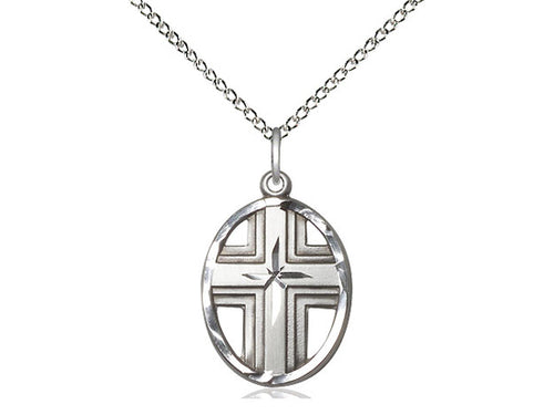 Sterling Silver Cross Pendant on a Sterling Silver Chain