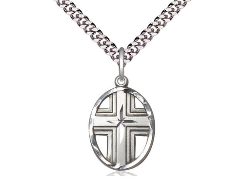 Sterling Silver Cross Pendant on a Sterling Silver Chain