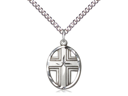 Sterling Silver Cross Pendant on a Sterling Silver Chain