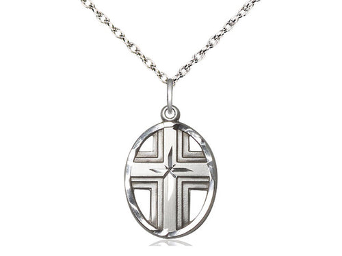 Sterling Silver Cross Pendant on a Sterling Silver Chain