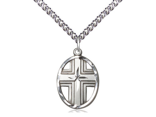 Sterling Silver Cross Pendant on a Sterling Silver Chain