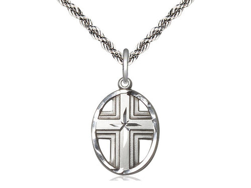 Sterling Silver Cross Pendant on a Sterling Silver Chain