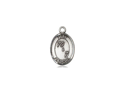 Sterling Silver First Penance Pendant on a 18 inch Sterling Silver Light Curb Chain