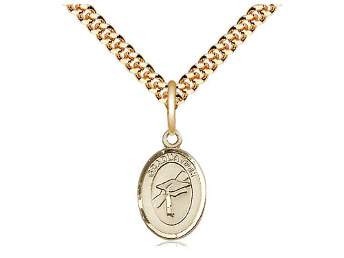 14kt Gold Filled Graduation Medal on a Gold Filled Chain