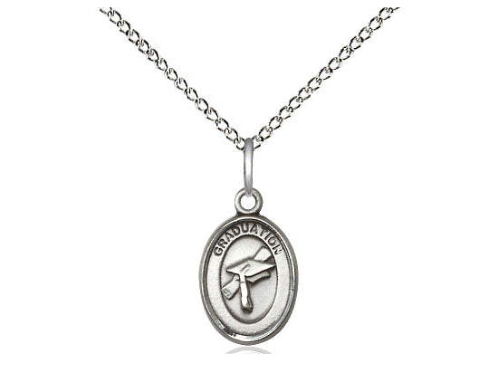 Sterling Silver Graduation Medal on a Sterling Silver Chain