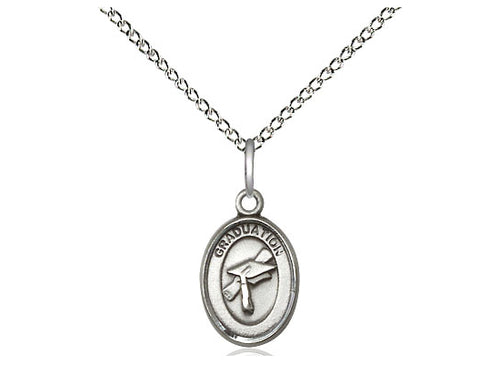 Sterling Silver Graduation Medal on a Sterling Silver Chain