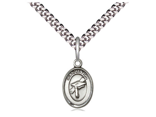 Sterling Silver Graduation Medal on a Sterling Silver Chain