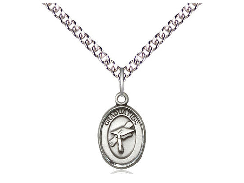 Sterling Silver Graduation Medal on a Sterling Silver Chain