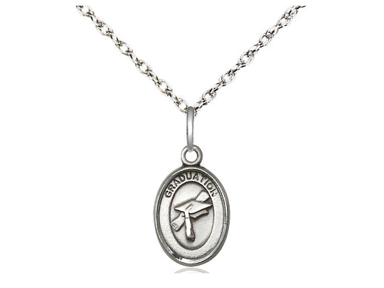Sterling Silver Graduation Medal on a Sterling Silver Chain