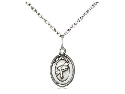 Sterling Silver Graduation Medal on a Sterling Silver Chain