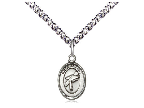 Sterling Silver Graduation Medal on a Sterling Silver Chain