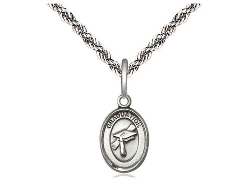 Sterling Silver Graduation Medal on a Sterling Silver Chain
