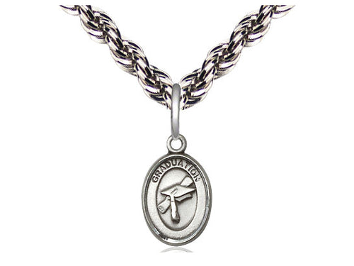 Sterling Silver Graduation Medal on a Sterling Silver Chain
