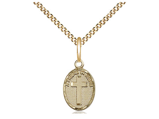 14kt Gold Filled Friend In Jesus Cross Pendant on a Gold Filled Chain