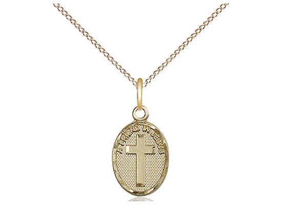 14kt Gold Filled Friend In Jesus Cross Pendant on a Gold Filled Chain