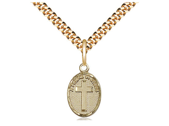 14kt Gold Filled Friend In Jesus Cross Pendant on a Gold Filled Chain