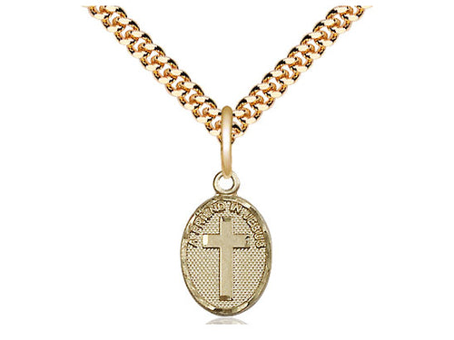 14kt Gold Filled Friend In Jesus Cross Pendant on a Gold Filled Chain