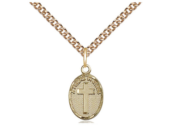 14kt Gold Filled Friend In Jesus Cross Pendant on a Gold Filled Chain