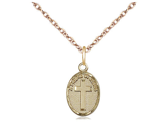 14kt Gold Filled Friend In Jesus Cross Pendant on a Gold Filled Chain