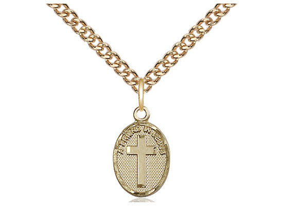 14kt Gold Filled Friend In Jesus Cross Pendant on a Gold Filled Chain