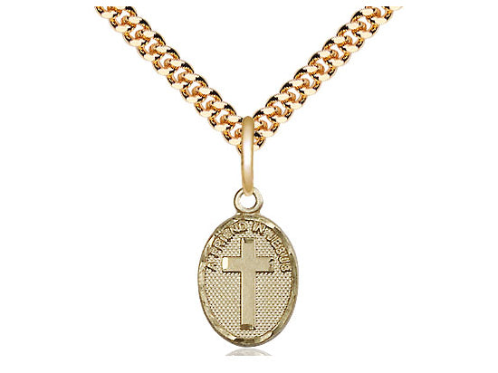 14kt Gold Filled Friend In Jesus Cross Pendant on a Gold Filled Chain