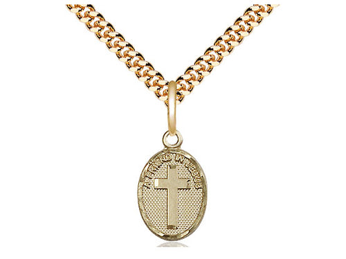 14kt Gold Filled Friend In Jesus Cross Pendant on a Gold Filled Chain