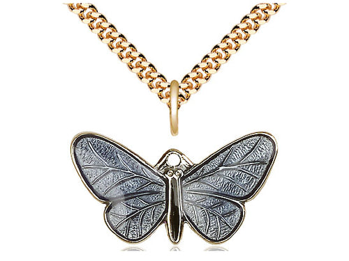 Two-Tone 14kt Gold Filled Butterfly Pendant on a Gold Filled Chain