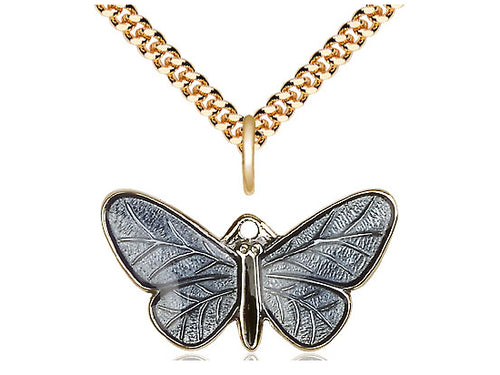 Two-Tone 14kt Gold Filled Butterfly Pendant on a Gold Filled Chain