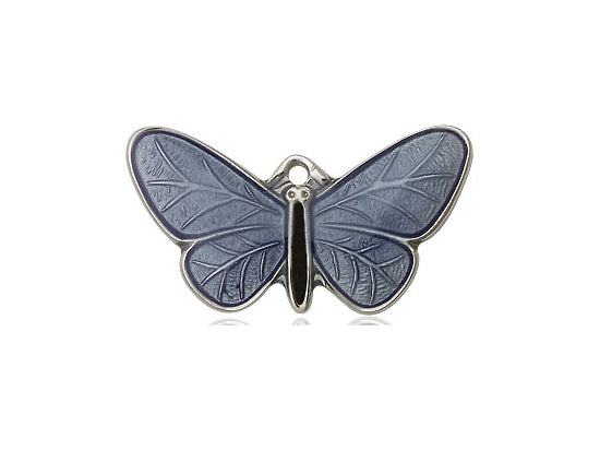 Mariposa de plata esterlina en una cadena de plata esterlina