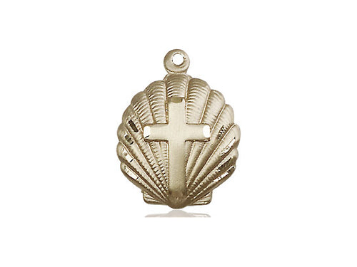 14kt Gold Filled Cross Pendant on an 18-Inch Gold Filled Light Curb Chain