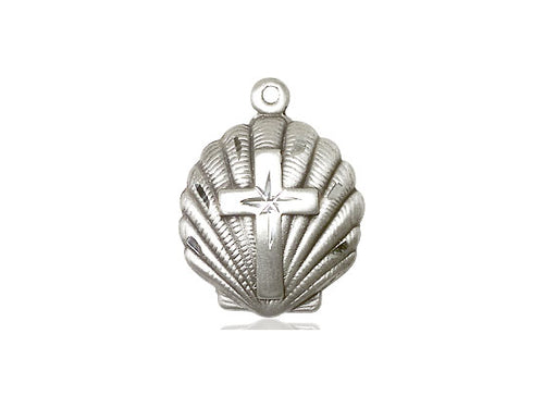 Sterling Silver Cross Pendant on an 18-Inch Sterling Silver Light Curb Chain