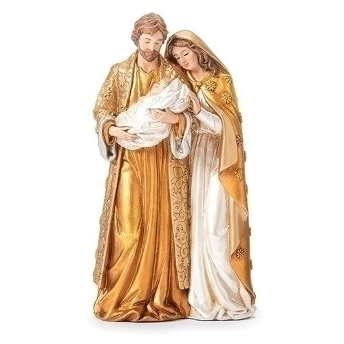 Holy Family Figure with Gold Robe 7.5" - Unique Catholic Gifts
