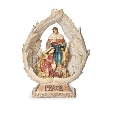 Holy Family in Wings Peace Statue 10.5