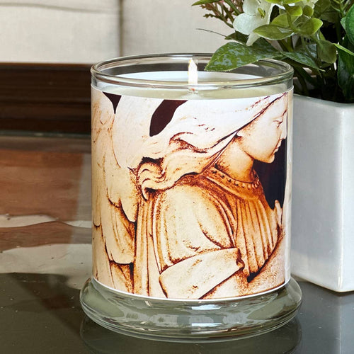 St. Michael the Archangel Warrior  Candle. 3 1/2" Angelica Scent