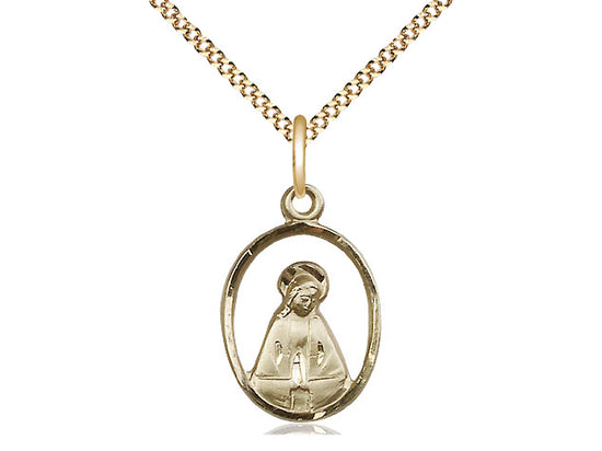 14kt Gold Filled Madonna Pendant on a Gold Filled Chain